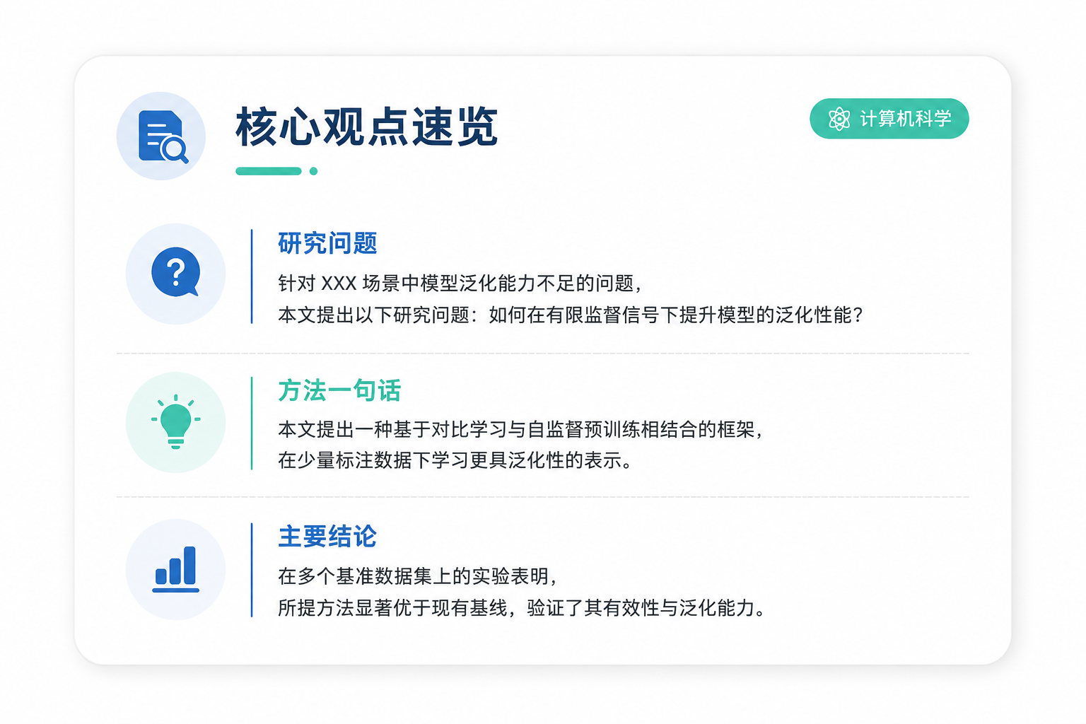论文速读摘要卡示例